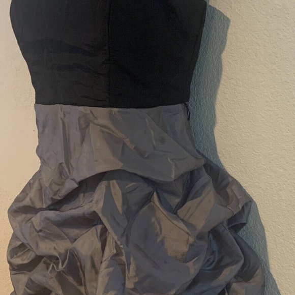 City Triangles Size 7 Black & Grey Strapless Ruffle Mini Dress Party Y2K Formal - Picture 10 of 10